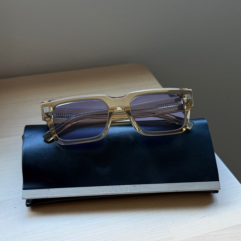 Givenchy Clear Frame Sunglasses with Gray Lenses
